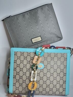 AUTHENTIC Vintage GUCCI plus 10x8" Shoulder Bag & Gucci Makeup Bag(new)